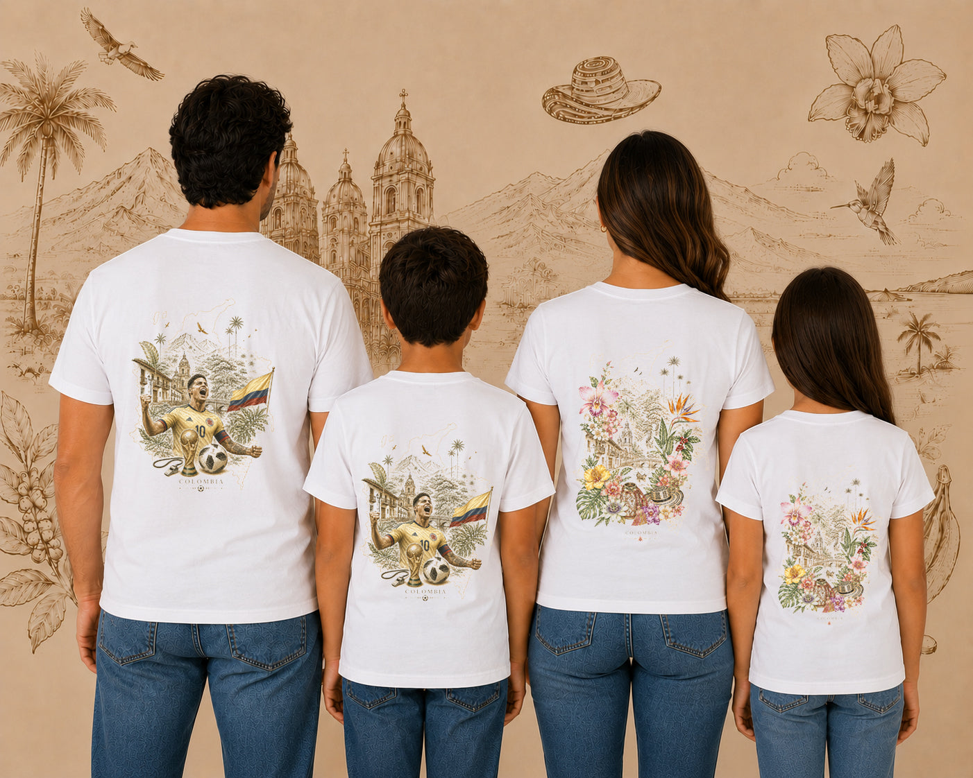 CAMISETA COLOMBIA COMBO FAMILIA