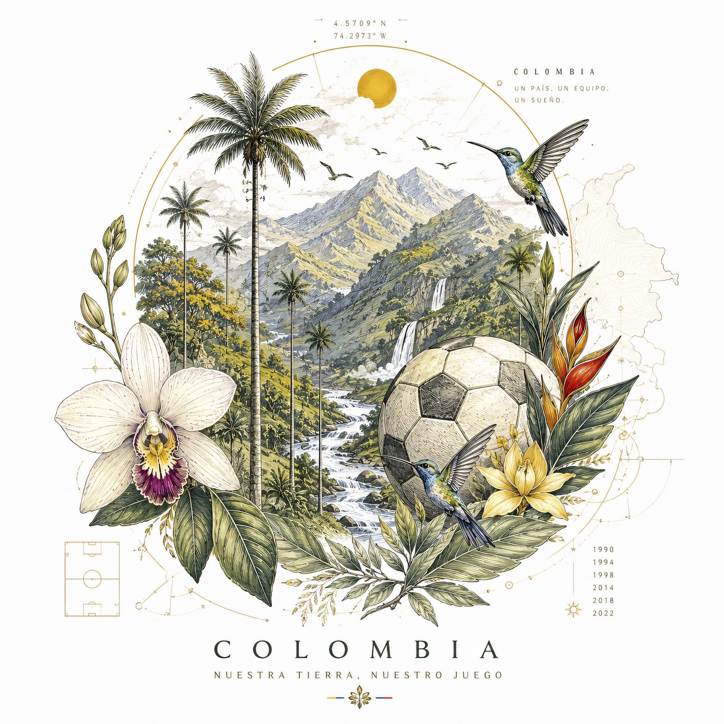CAMSIETA HOMBRE COLOMBIA COLIBRI