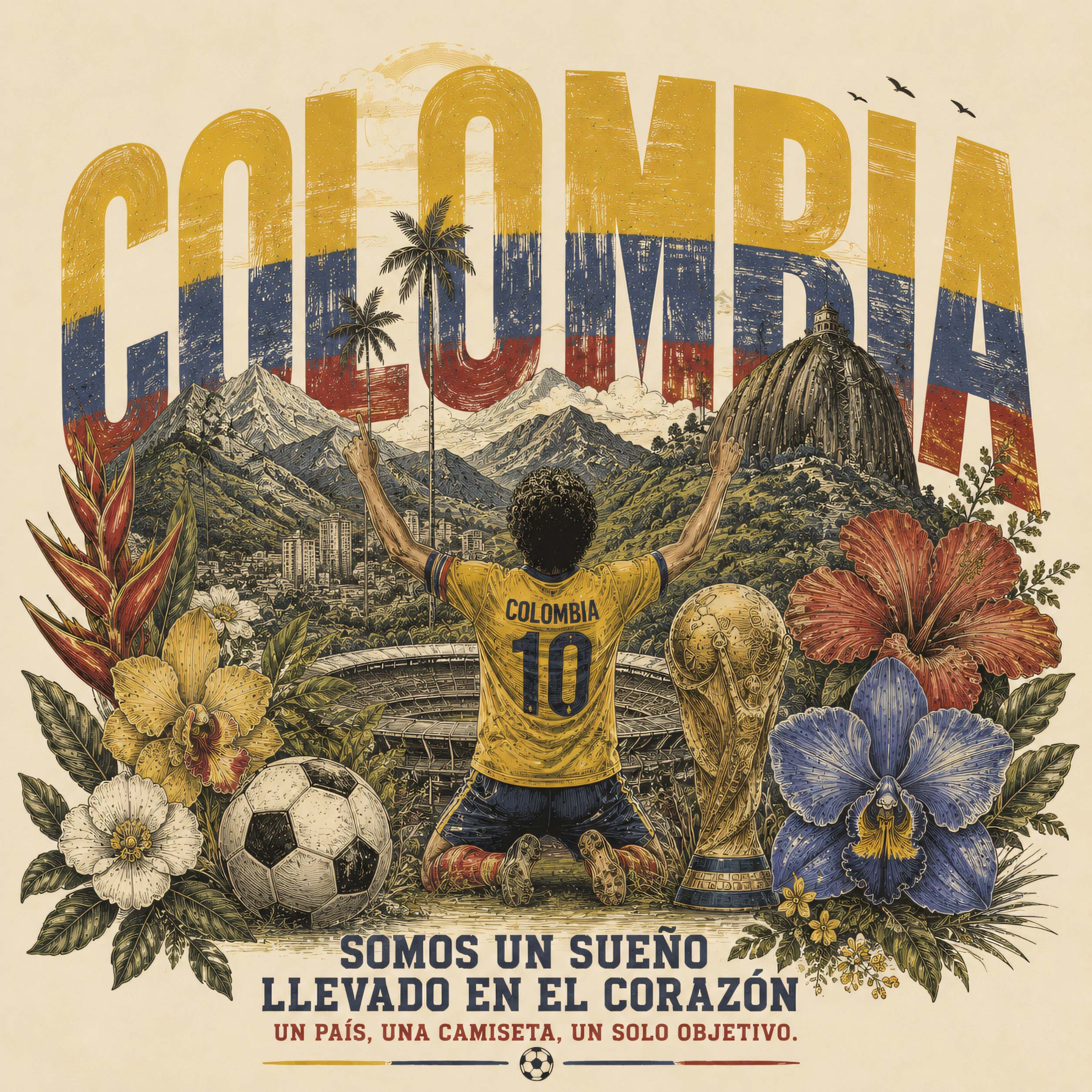 CAMSIETA HOMBRE COLOMBIA MUNDIAL