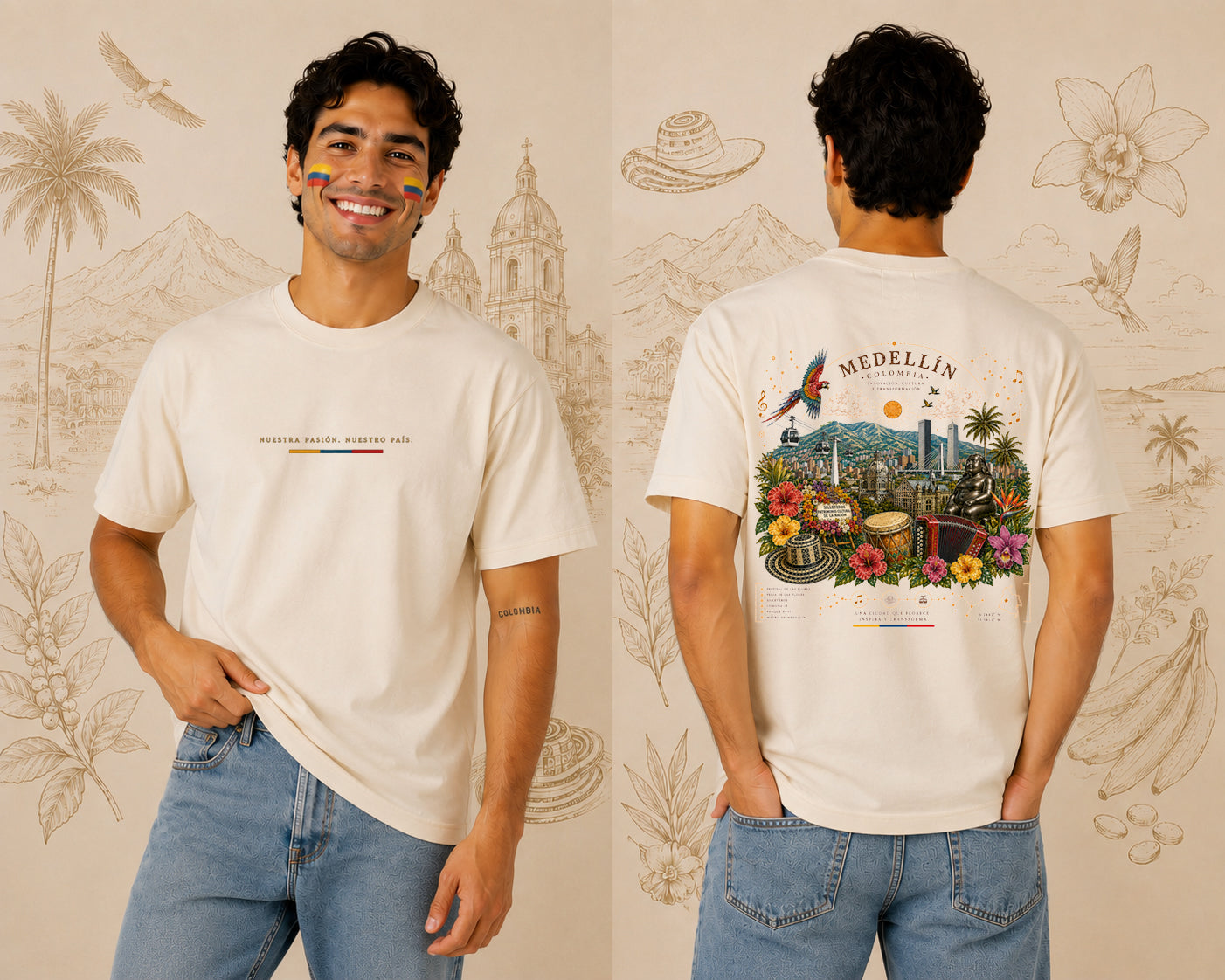 CAMISETA HOMBRE REGULAR FIT COLOMBIA - MEDELLÍN