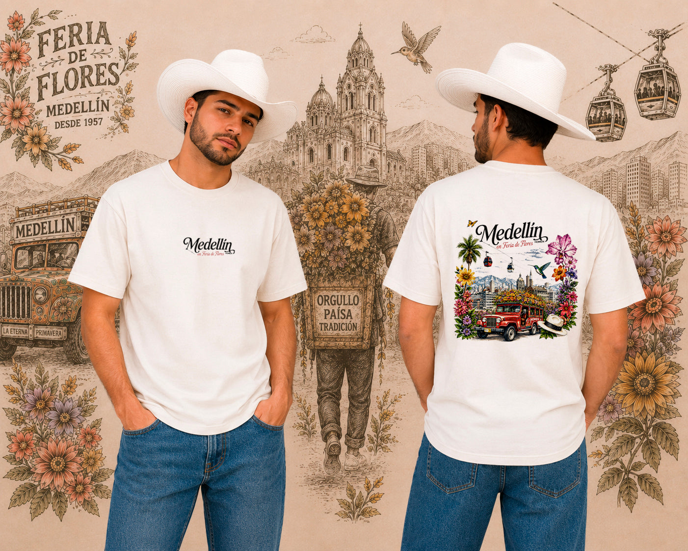 CAMISA UNISEX FERIA DE FLORES CHIVA CULTURAL