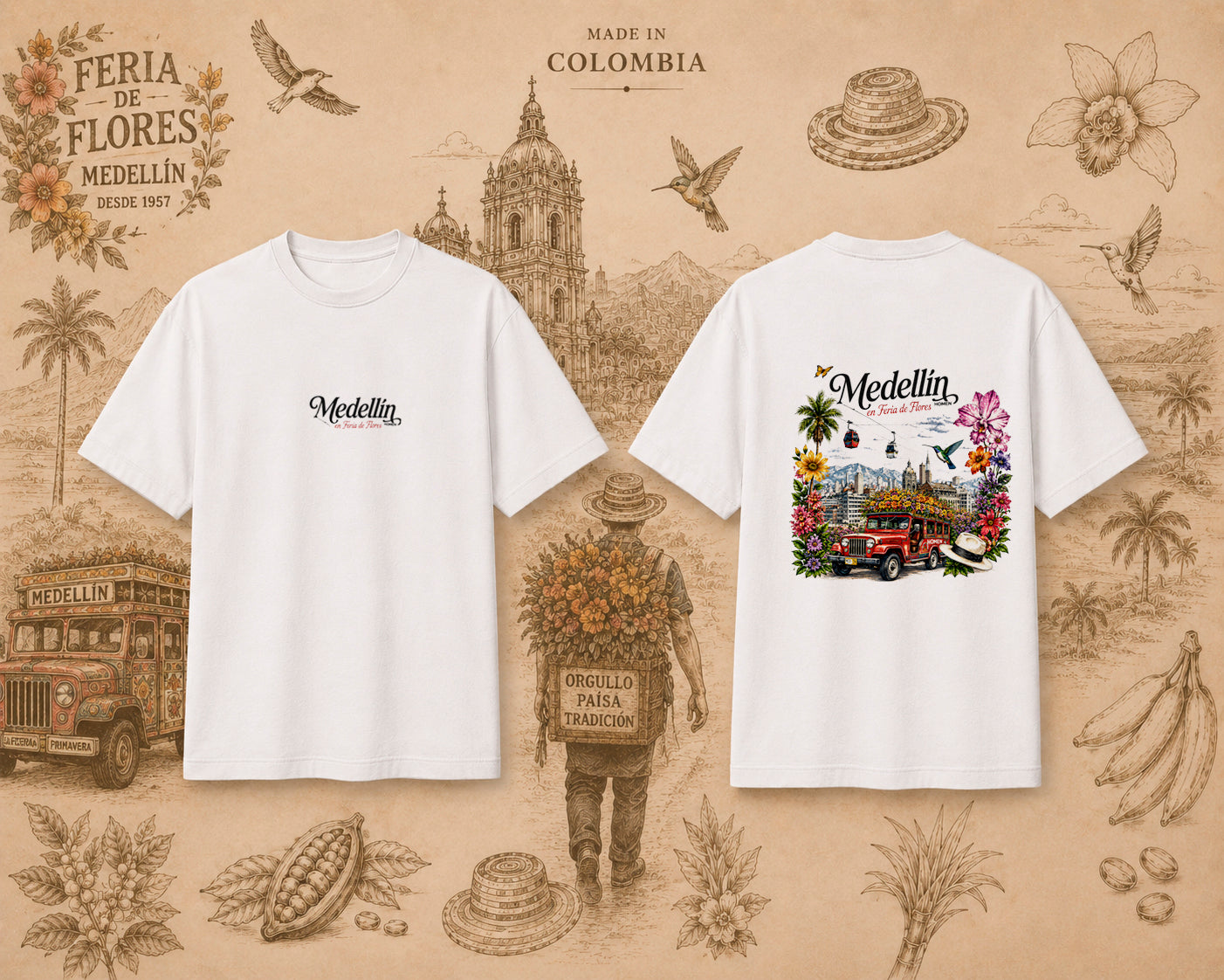 CAMISA UNISEX FERIA DE FLORES CHIVA CULTURAL
