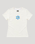 BASICA DAMA BLANCO HUESO FLOR AZUL