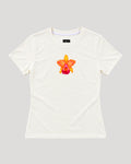 BASICA DAMA BLANCO HUESO ORQUIDEA NARANJA