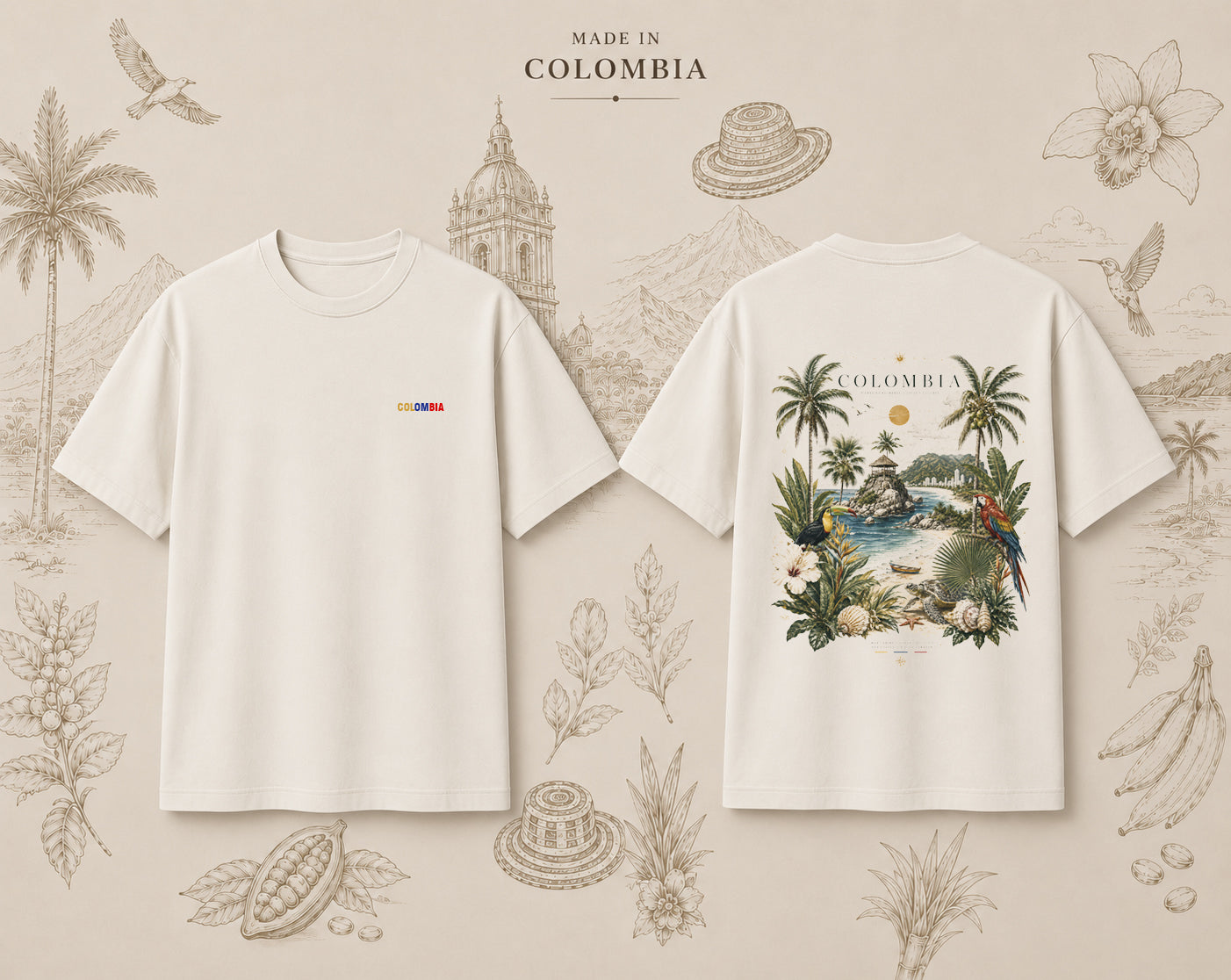 CAMSIETA HOMBRE COLOMBIA COSTAS
