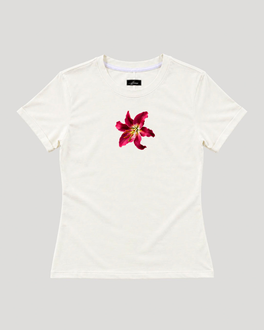 BASICA DAMA BLANCO HUESO ORQUIDEA ROJA