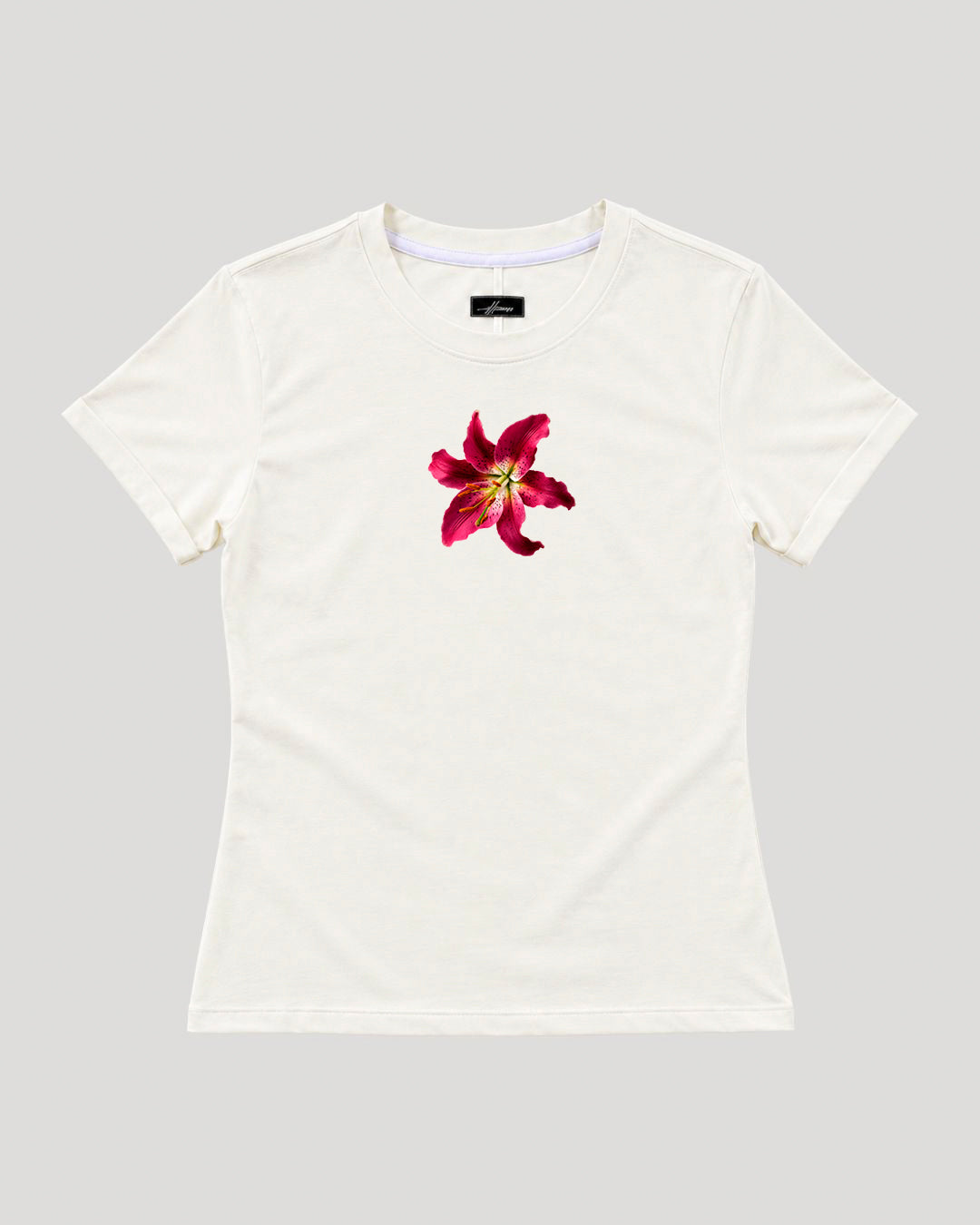 BASICA DAMA BLANCO HUESO ORQUIDEA ROJA