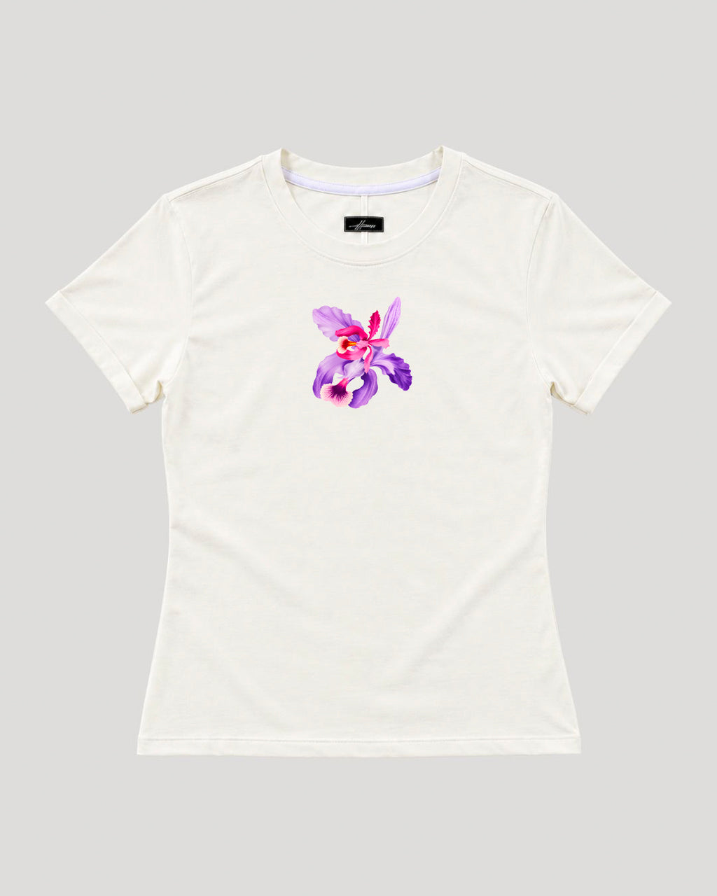 BASICA DAMA BLANCO HUESO ORQUIDEA MORADA