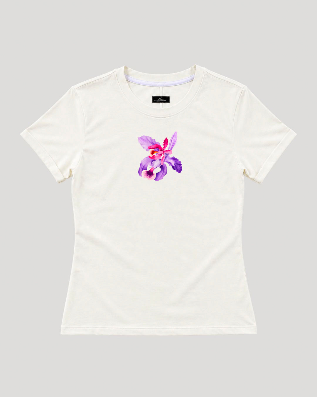 BASICA DAMA BLANCO HUESO ORQUIDEA MORADA