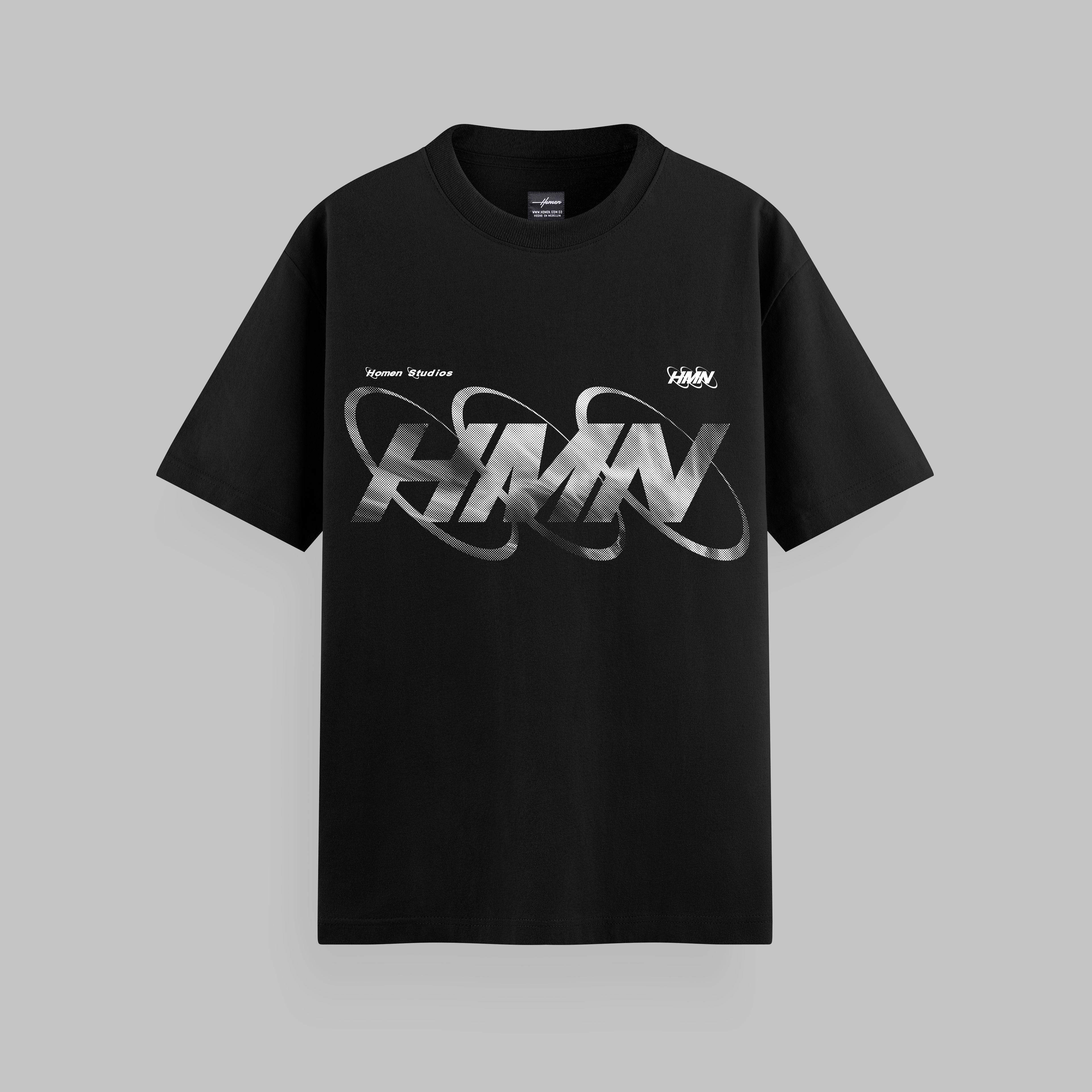 CAMISETA OVERSIZE HMN NEGRA AL FRENTE
