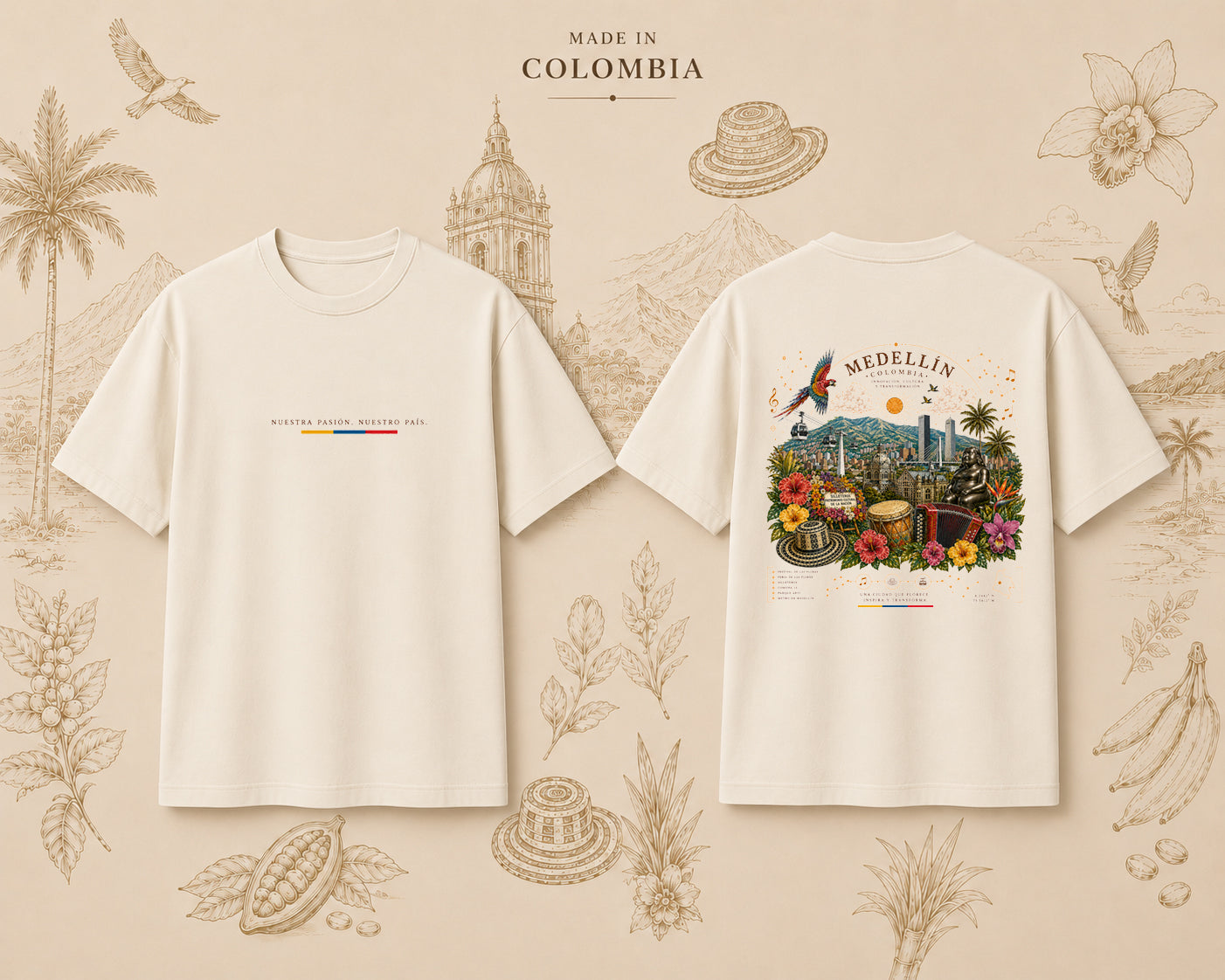 CAMISETA HOMBRE REGULAR FIT COLOMBIA - MEDELLÍN