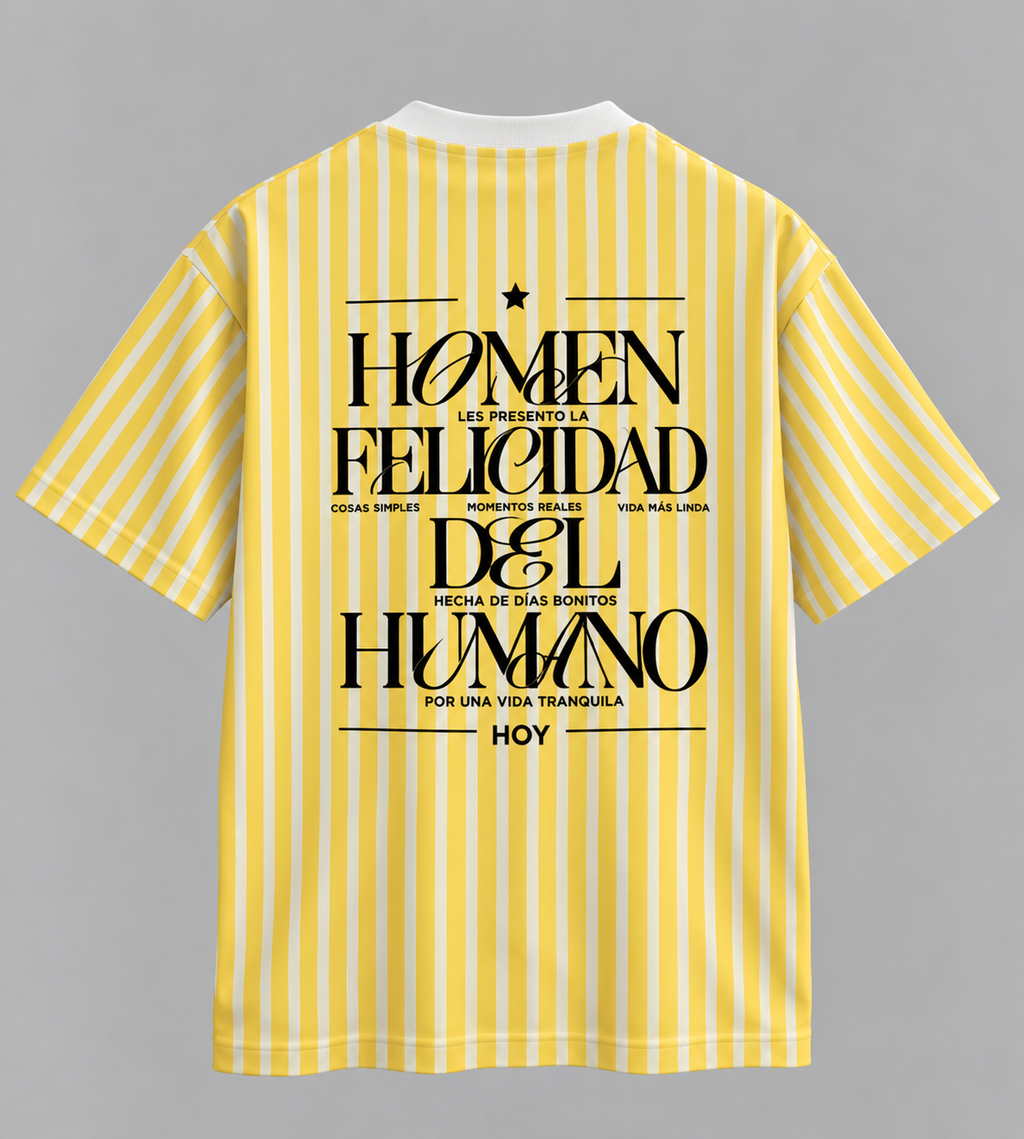 CAMISETA OVERSIZE COLECCIÓN RAYAS FELICIDAD DEL HUMANO
