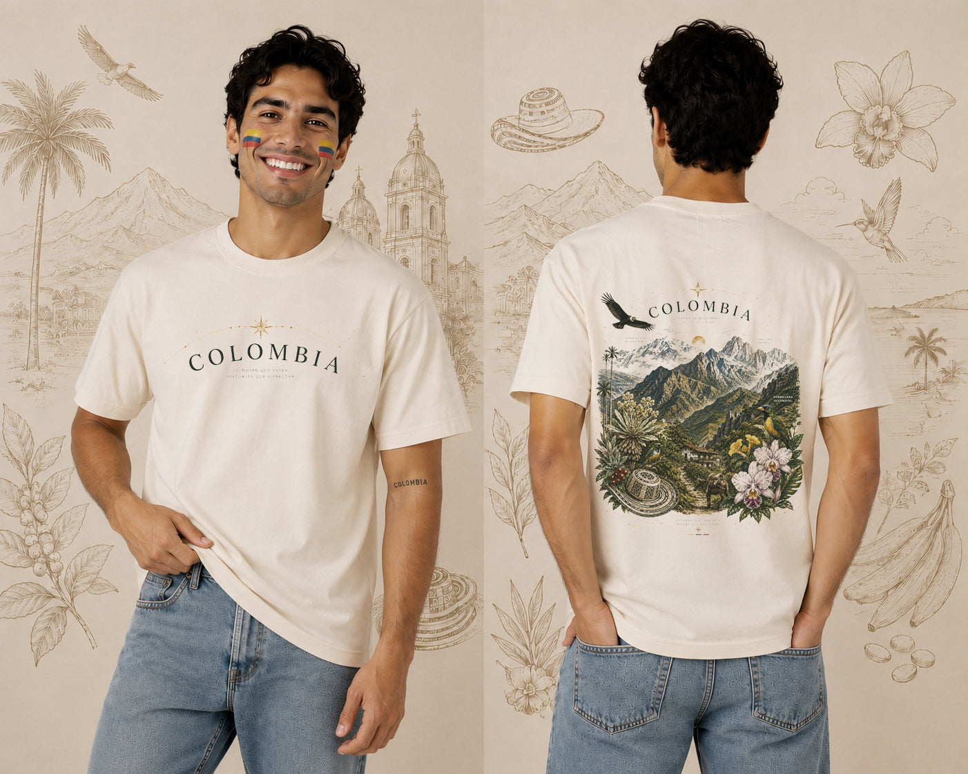 CAMSIETA HOMBRE COLOMBIA MONTAÑAS