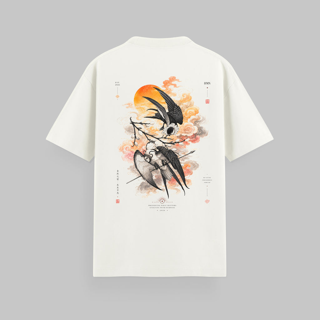 CAMISETA OVERSIZE DANCING BIRDS