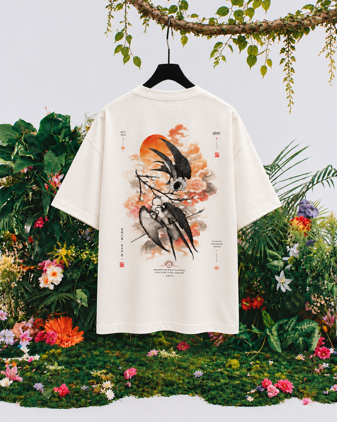 CAMISETA OVERSIZE DANCING BIRDS