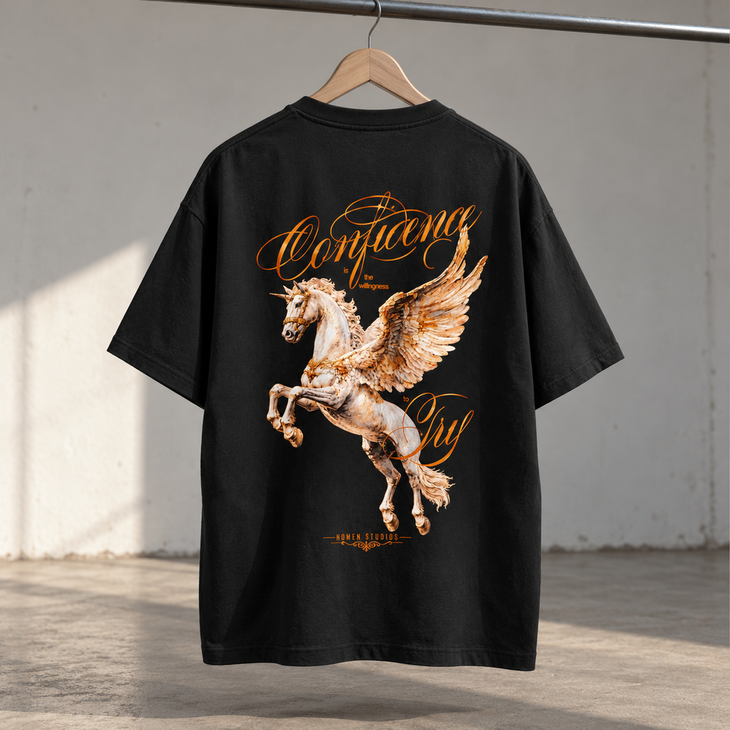 CAMISETA OVERSIZE CONFIDENCE IN BLACK
