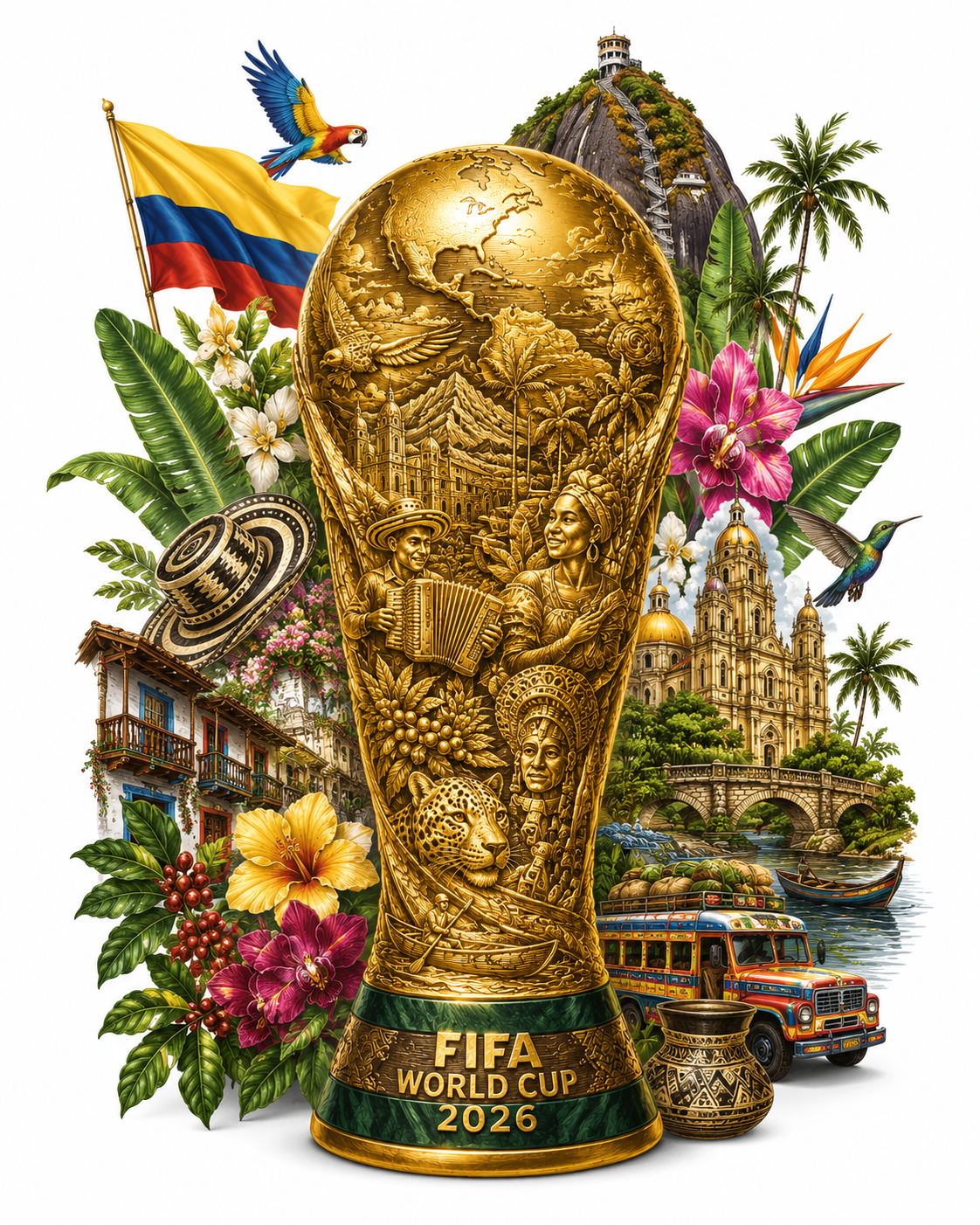 CAMISETA HOMBRE REGULAR FIT COLOMBIA COPA MUNDIAL
