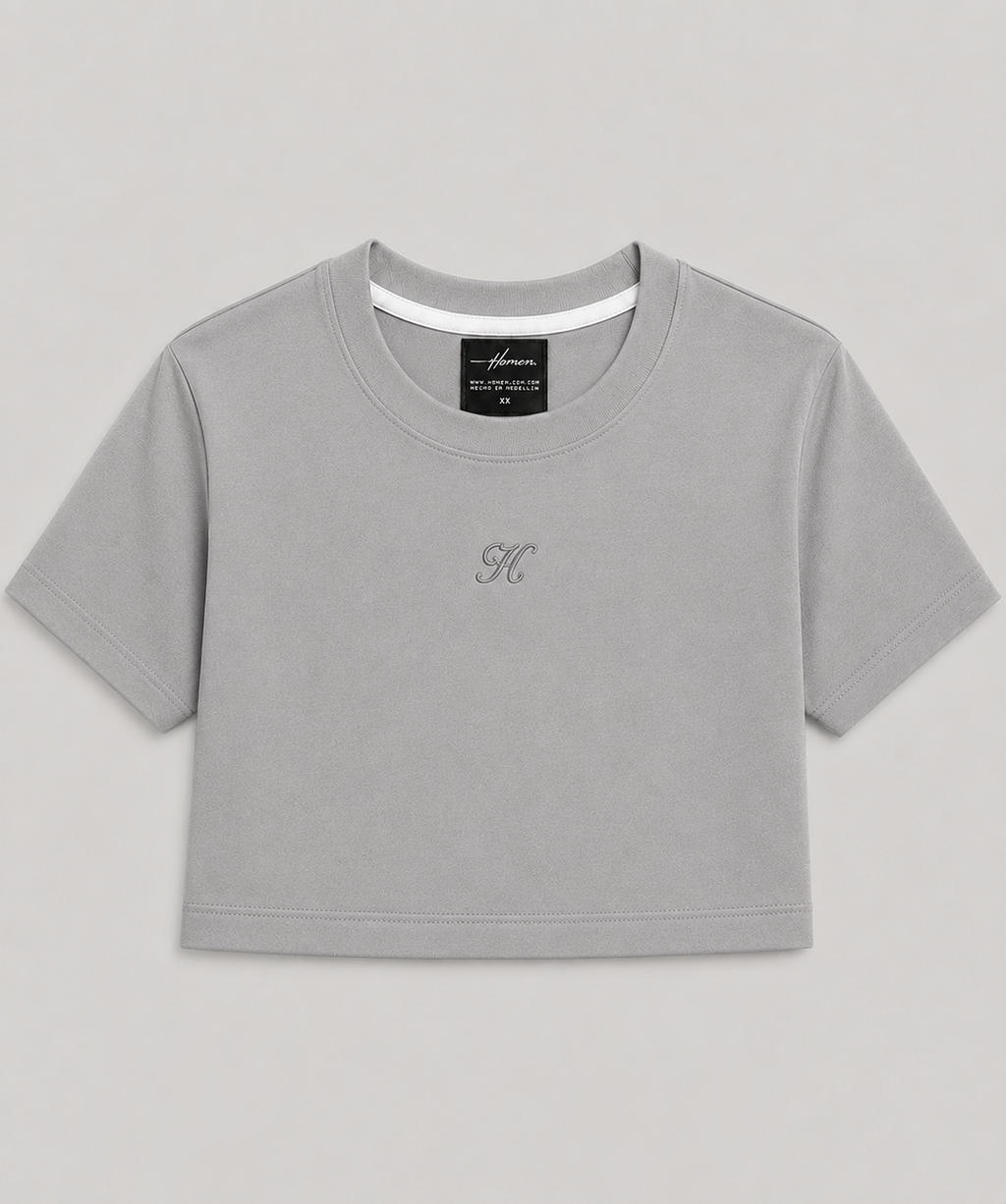 CROP TOP GRIS CLARO