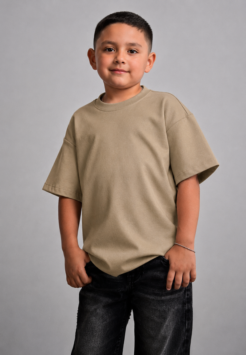 CAMISETA OVERSIZE KIDS CAQUI