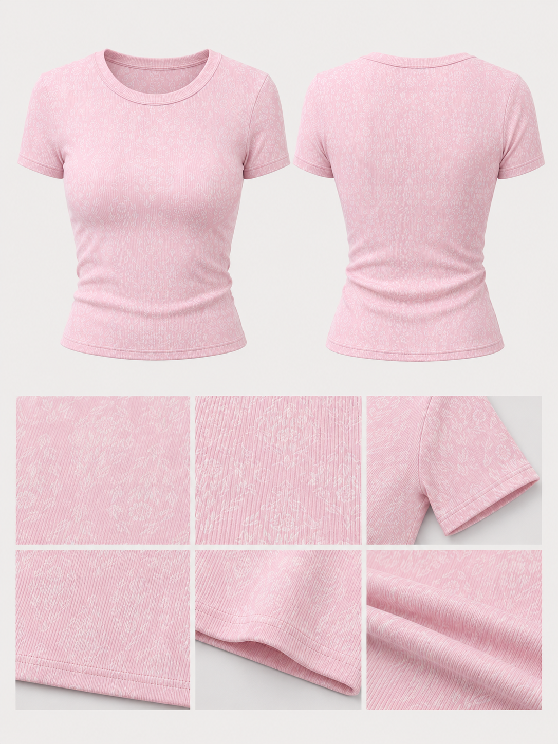BLUSA MUJER RIB ROSA ESTAMPADA