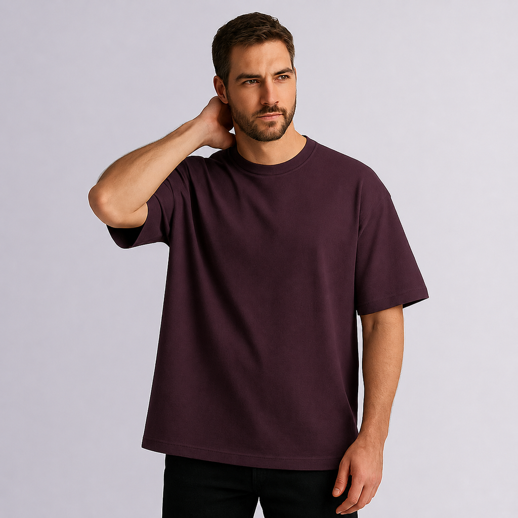 CAMISETA OVERSIZE ULTRA PREMIUM BERENJENA