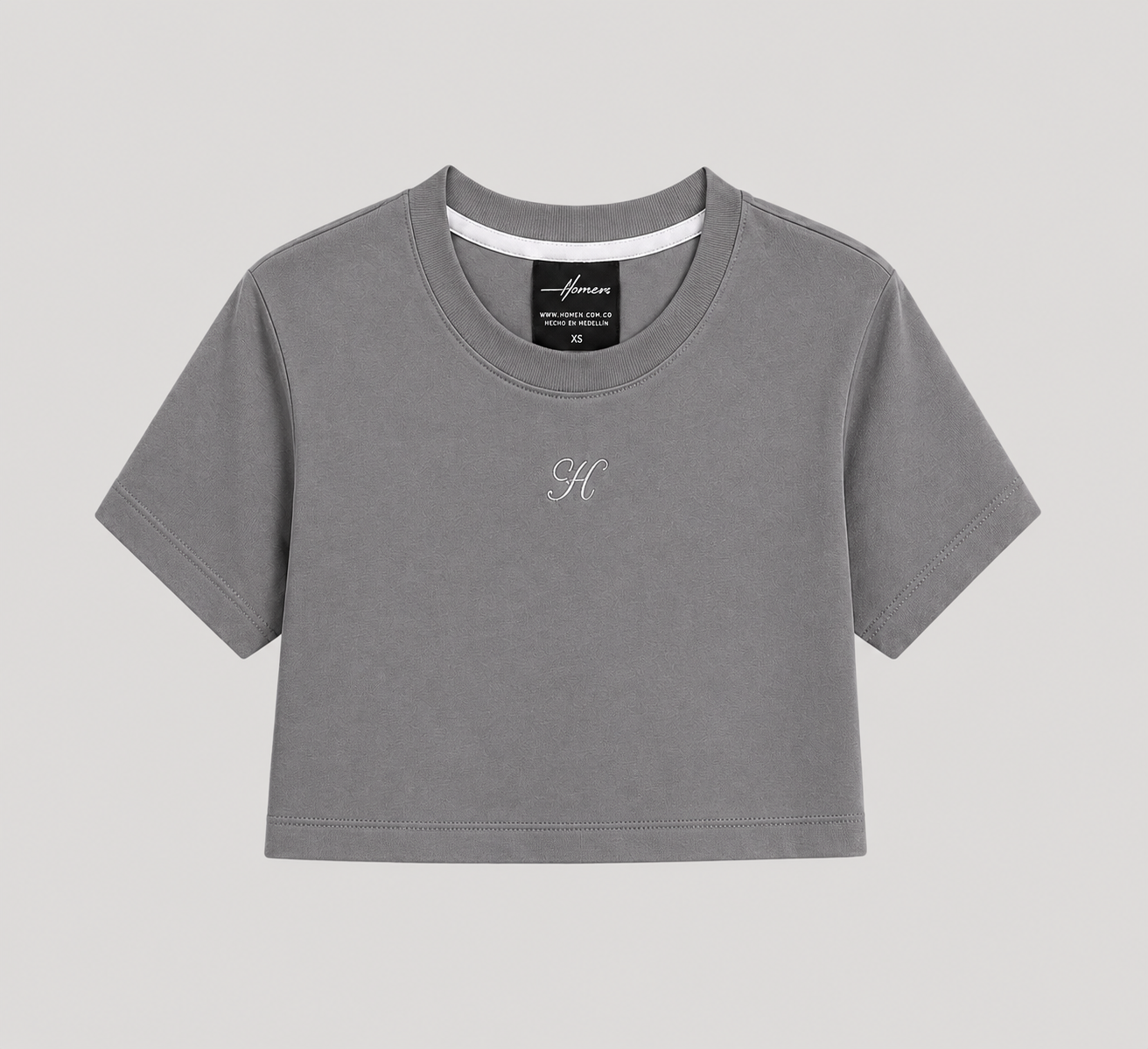 CROP TOP GRIS OSCURO
