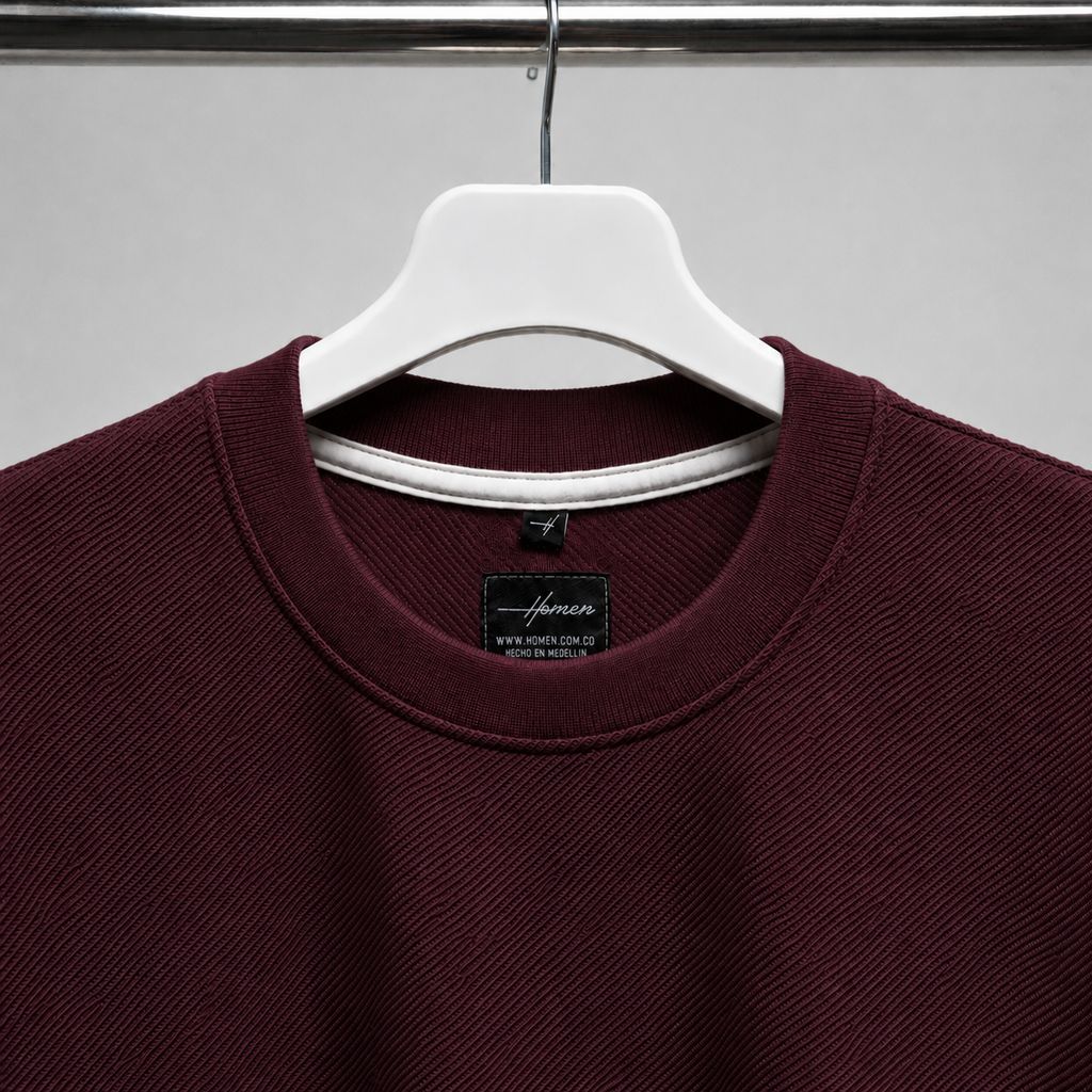 CAMISETA OVERSIZE COLOR VINOTINTO FIORENZO