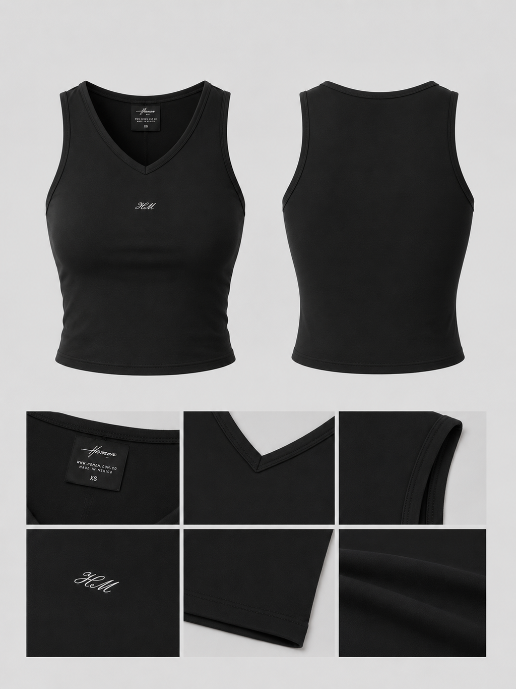 BLUSA MUJER NEGRO CORTA V