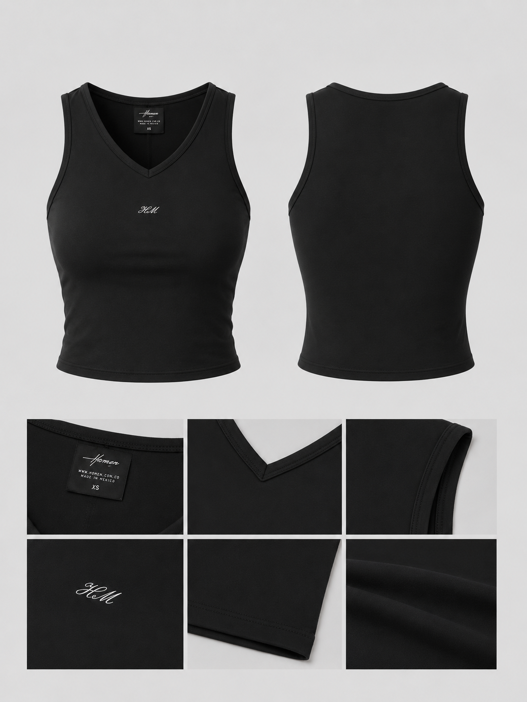 BLUSA MUJER NEGRO CORTA V
