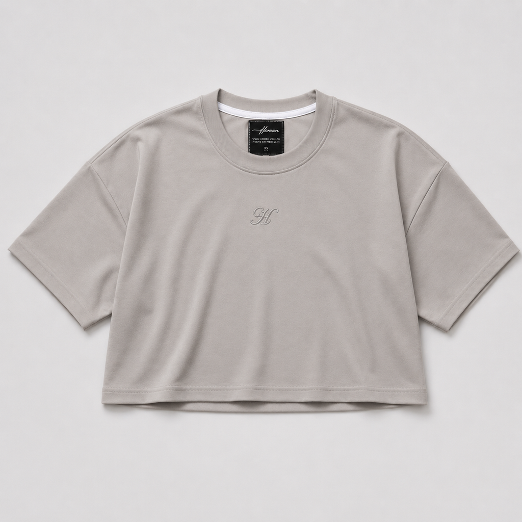 CROP TOP GRIS CLARO