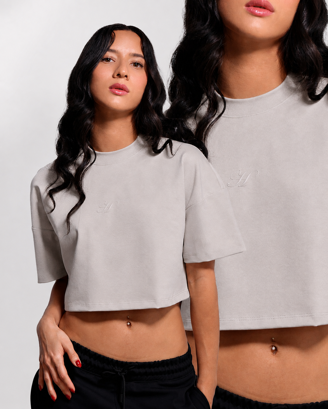 CROP TOP GRIS CLARO
