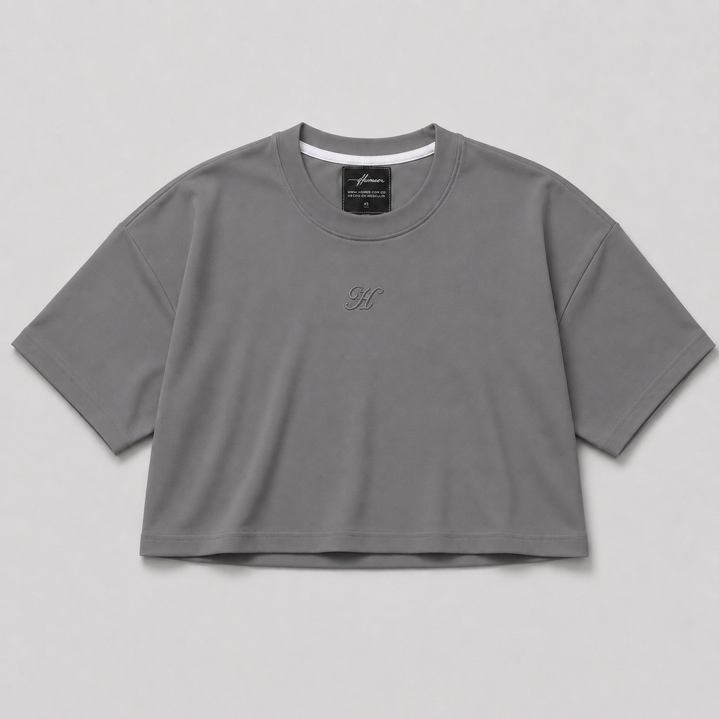 CROP TOP GRIS OSCURO