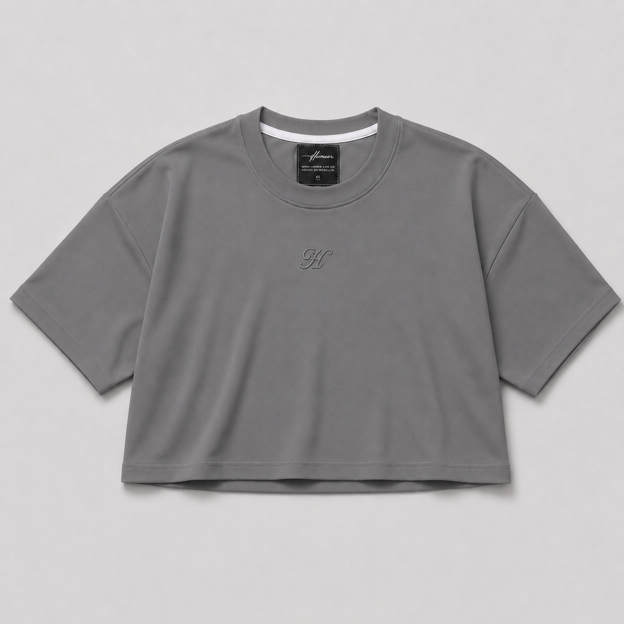 CROP TOP GRIS OSCURO
