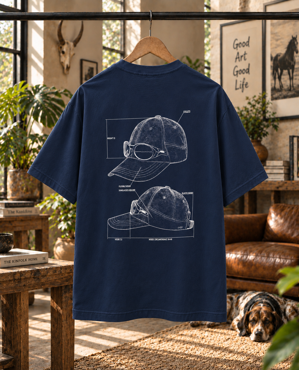 CAMISETA OVERSIZE GORRA BLUES