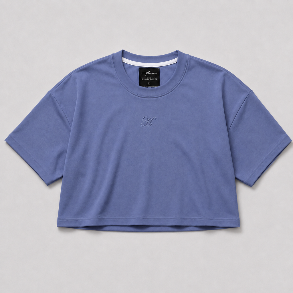 CROP TOP AZUL PETROLEO
