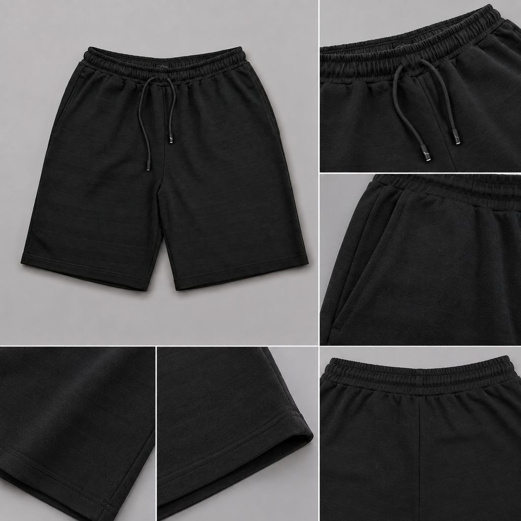 BERMUDA TEXTURIZADA NEGRA