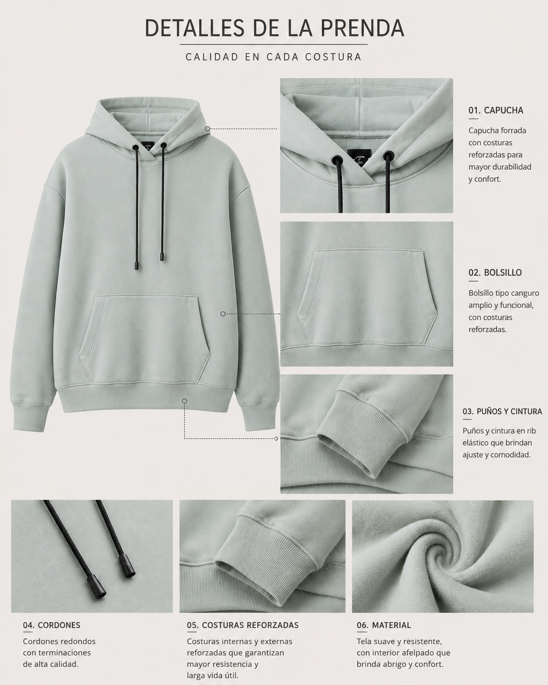 HODDIE REGULAR COLOR VERDE SECO