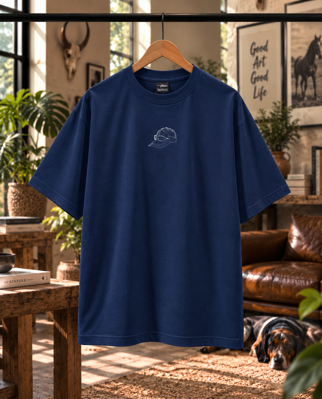 CAMISETA OVERSIZE GORRA BLUES