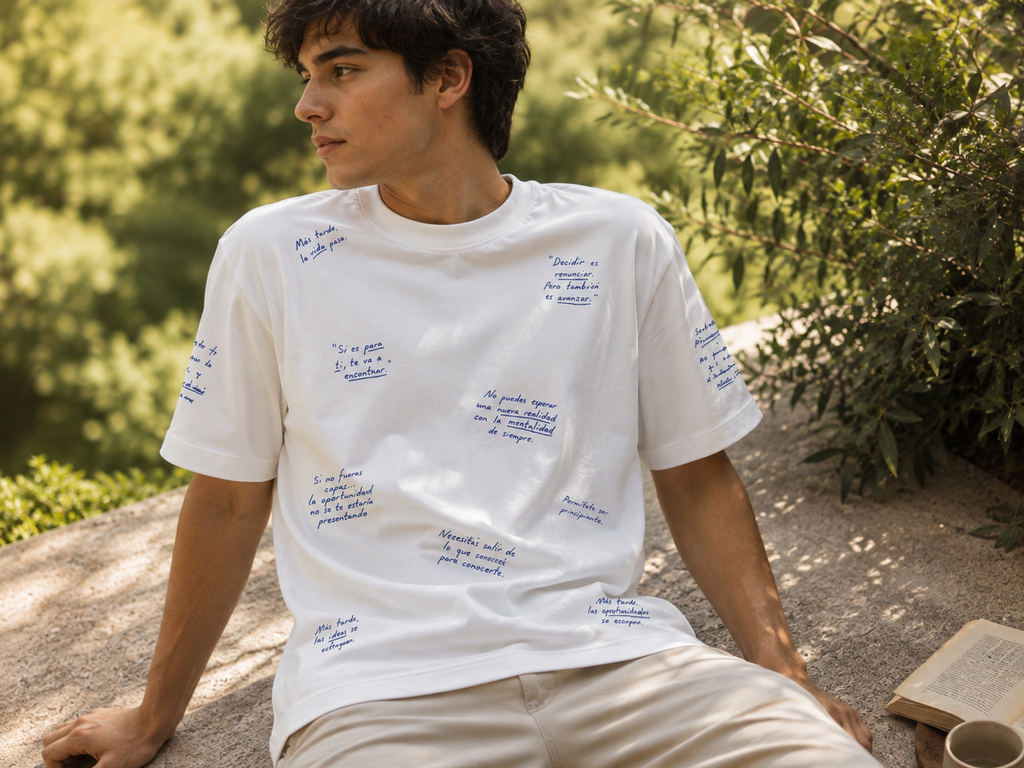 CAMISETA REGULAR FIT FRASES QUE INSPIRA
