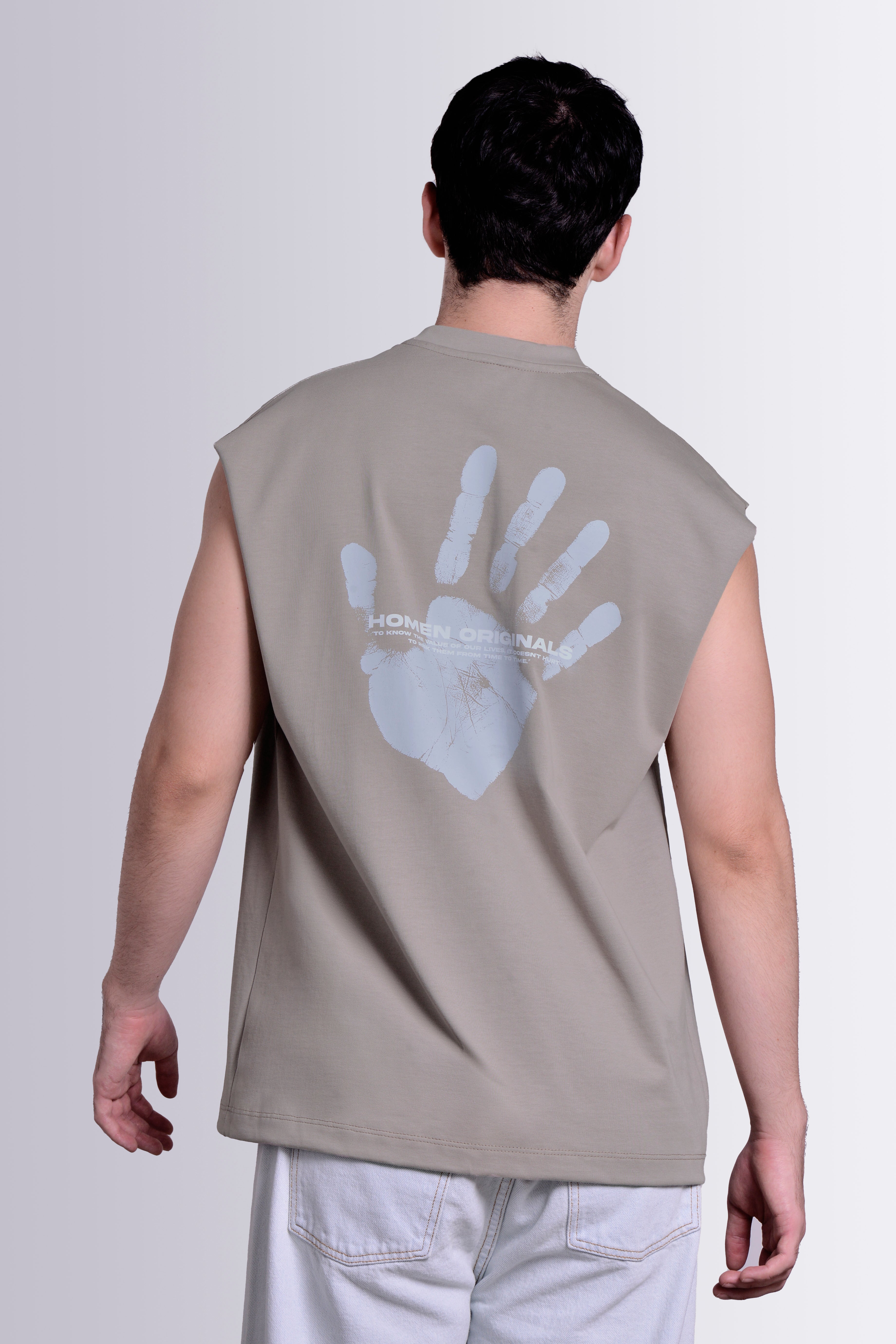 CAMISILLA TANK GRIS HUELLA
