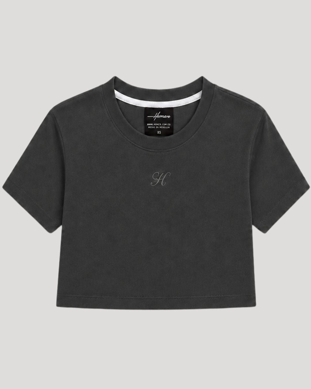 CROP TOP GRIS OSCURO