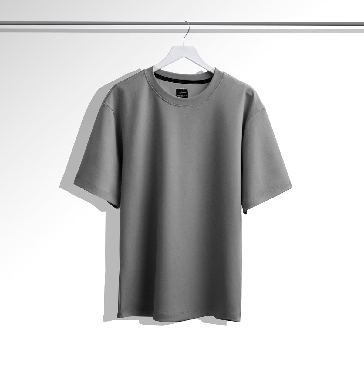 CAMISETA OVERSIZE TACTO SUAVE GRIS OSCURO