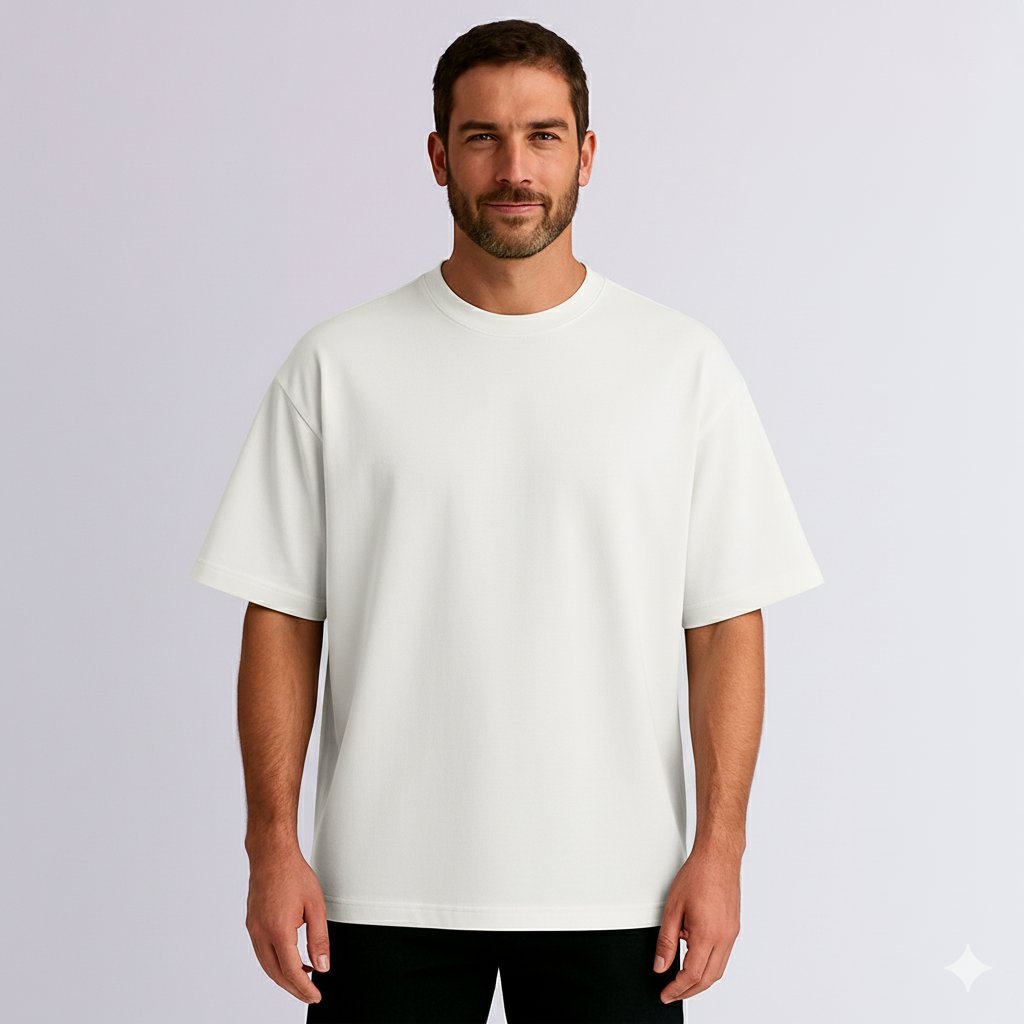 CAMISETA OVERSIZE ULTRA PREMIUM BLANCO HUESO