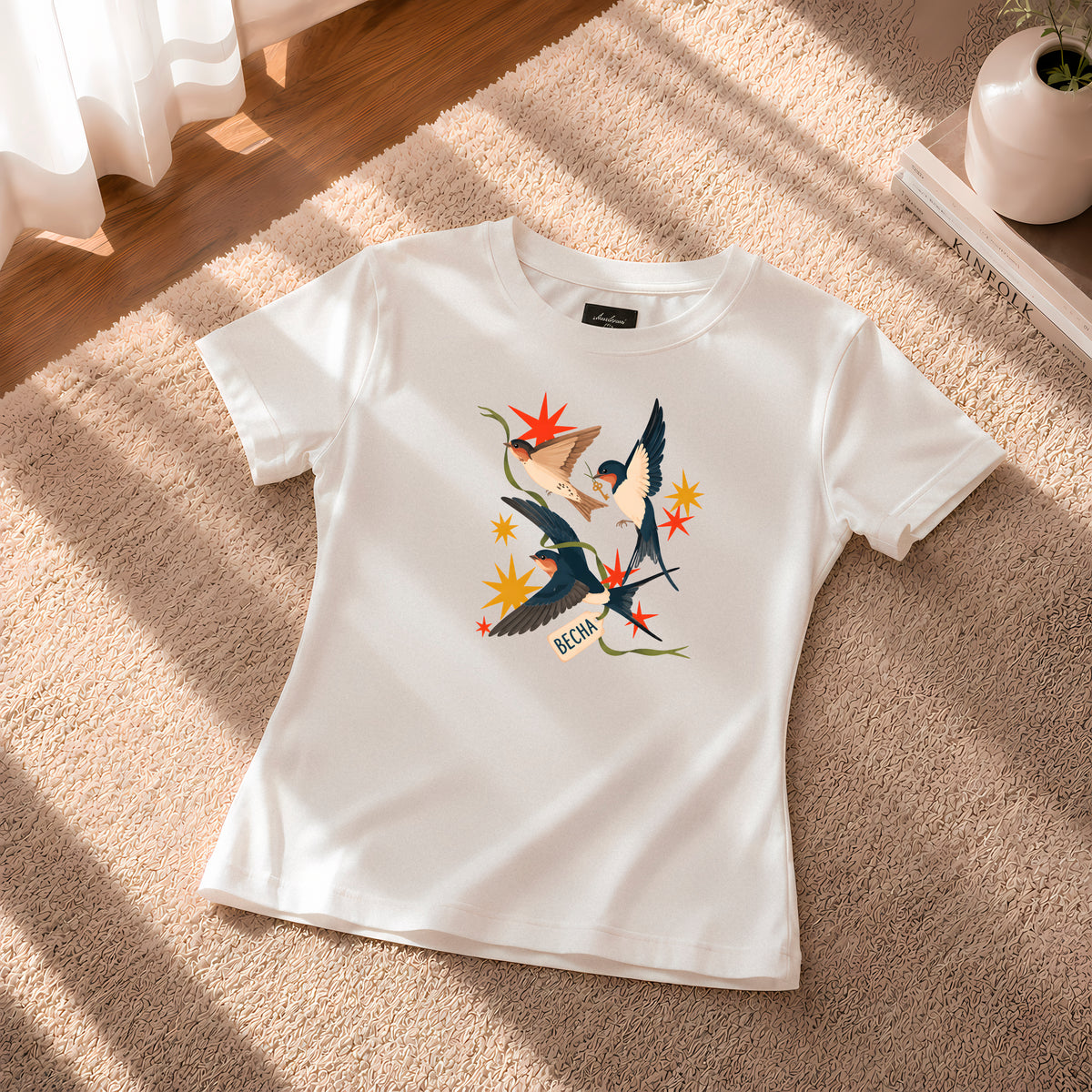 CAMISETA MUJER AVES