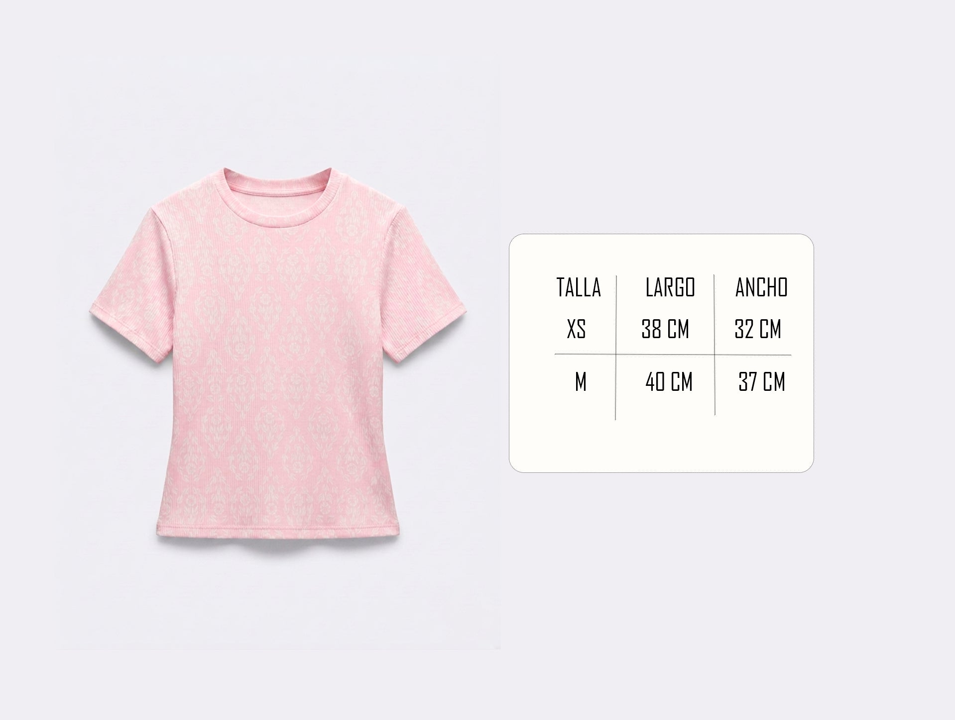 BLUSA MUJER RIB ROSA ESTAMPADA