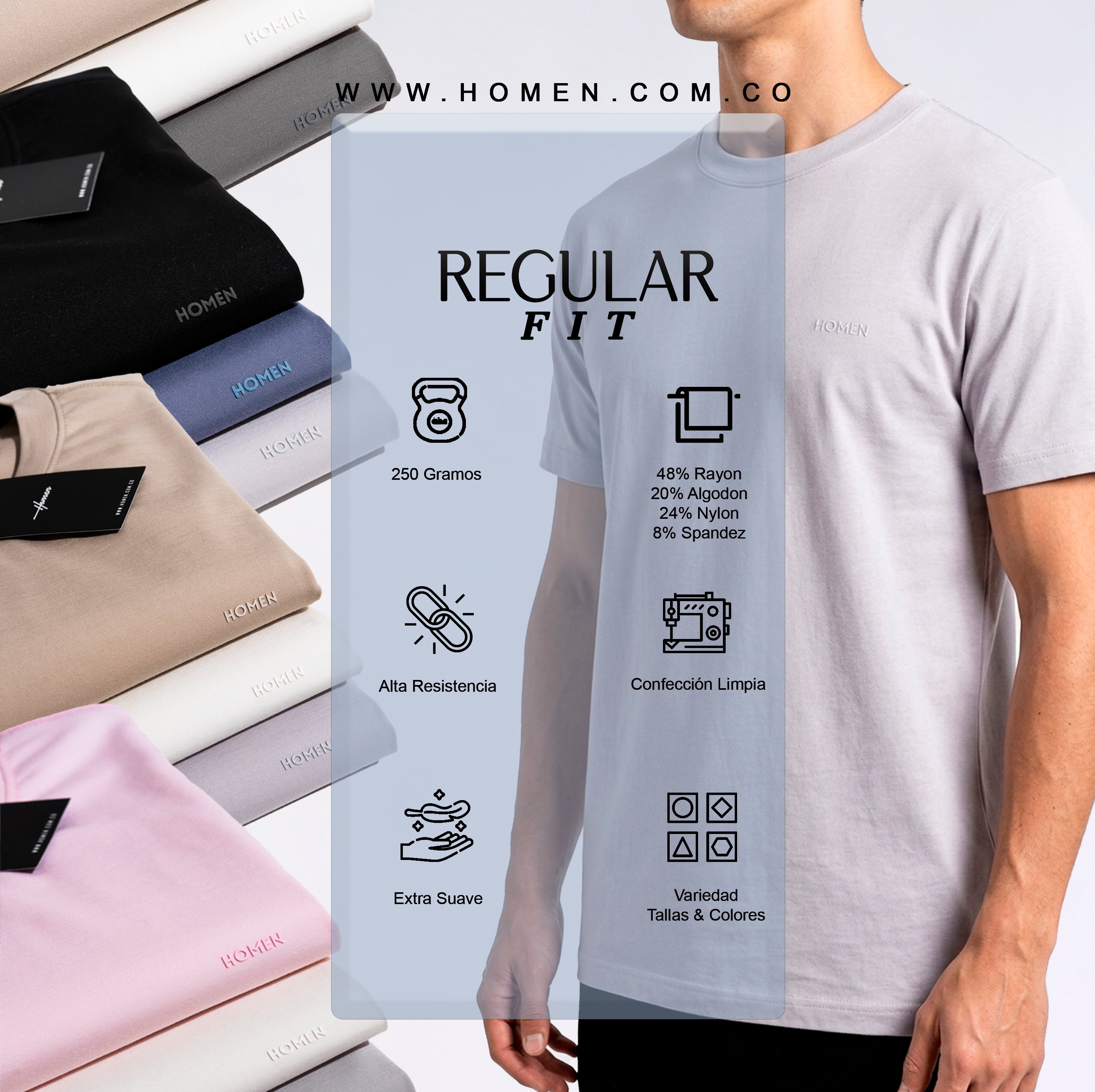 CAMISETA REGULAR FIT BLANCO HUESO